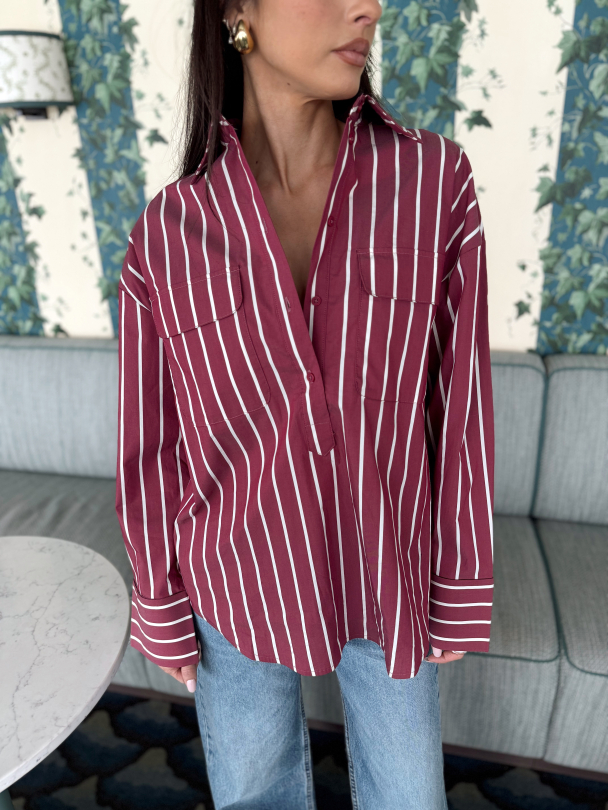 Bea Oversize Shirt - Anemone/Stripe  - Image 1