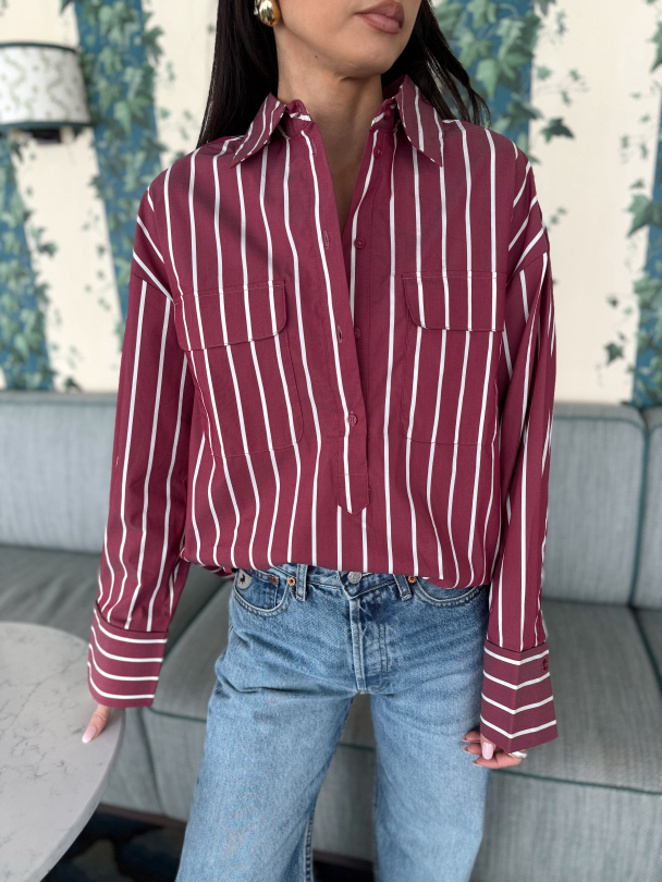 Bea Oversize Shirt - Anemone/Stripe  - Image 6