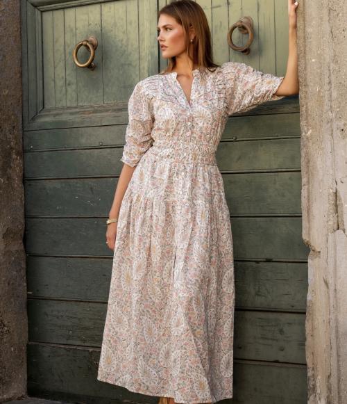 Fabienne Dress - Pink Garden 