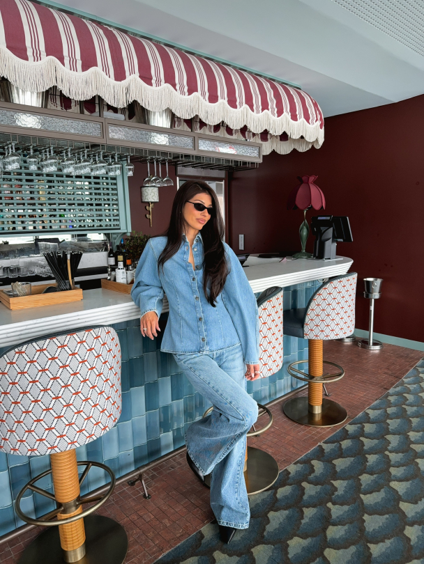 Denim Fitted Shirt - Light Blue Denim - Image 4