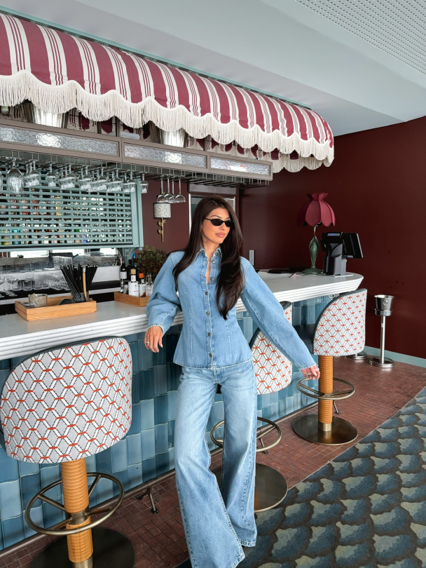 Denim Fitted Shirt - Light Blue Denim - Image 5