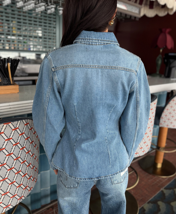 Denim Fitted Shirt - Light Blue Denim - Image 8