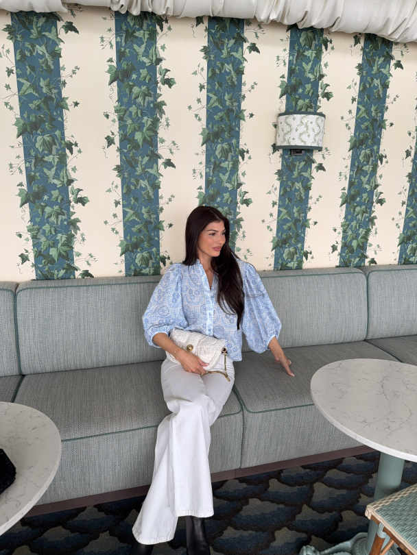 Checks Blouse - Light Blue  - Image 2