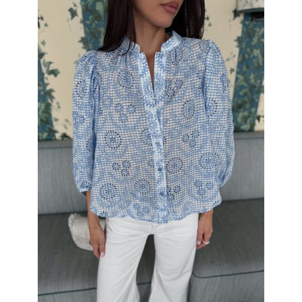 Checks Blouse - Light Blue 
