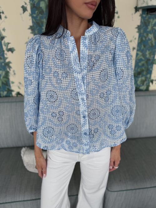 Checks Blouse - Light Blue 