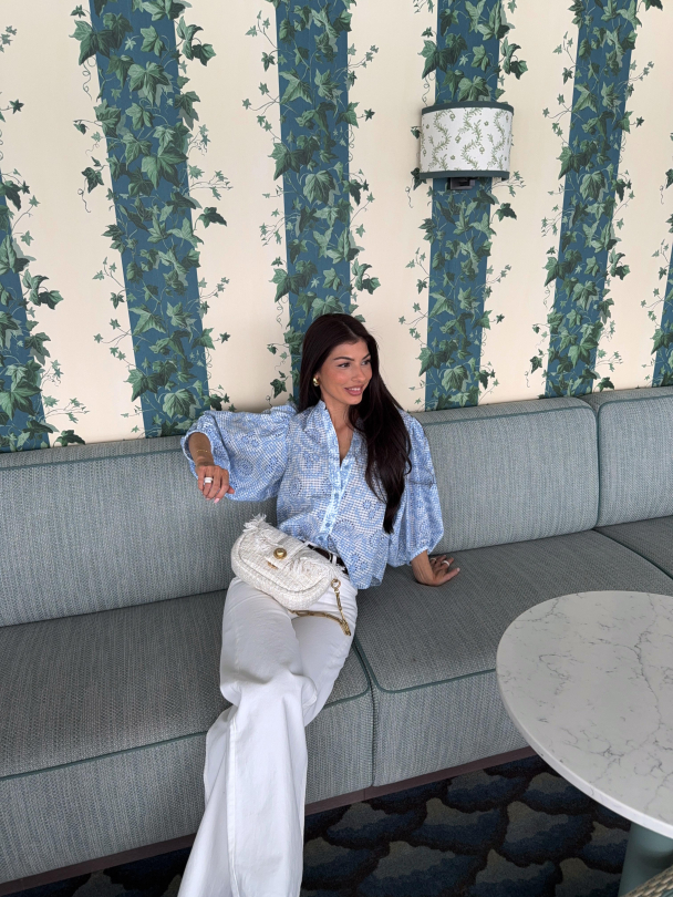 Checks Blouse - Light Blue  - Image 3