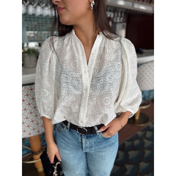 Checks Blouse - Off White 