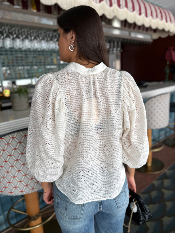 Checks Blouse - Off White  - Image 6