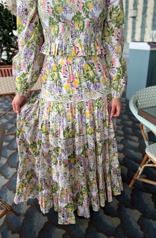 Cotton Slub Skirt - Summer Lilacs  