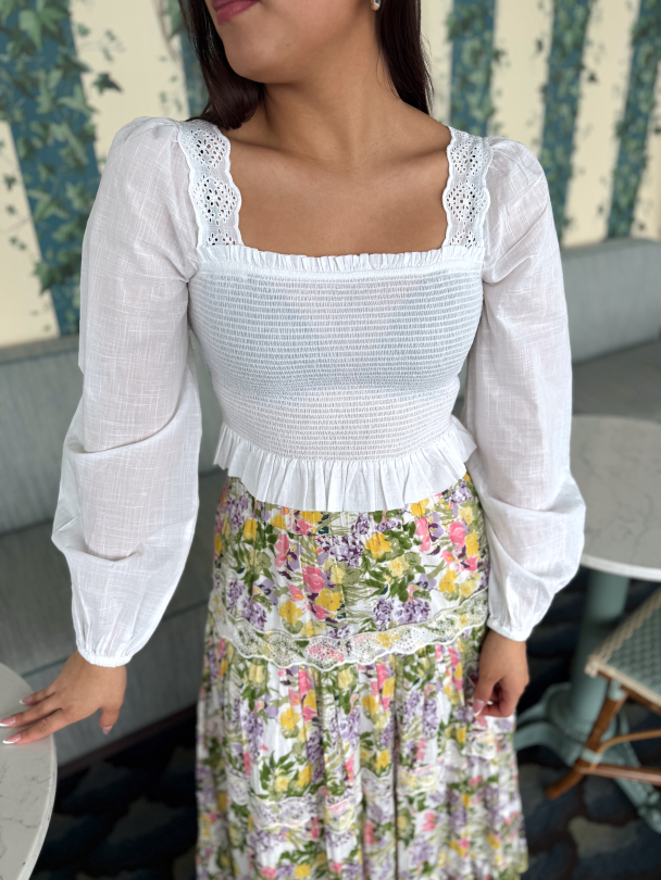 Cotton Slub Top - White  - Image 1