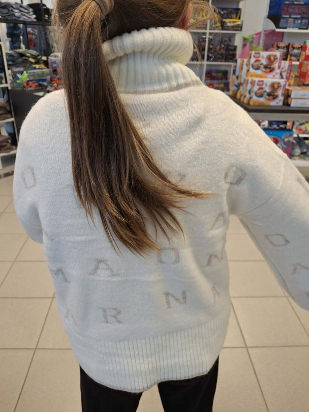 NKFNeifya oversize knit zip, hvit - Image 3