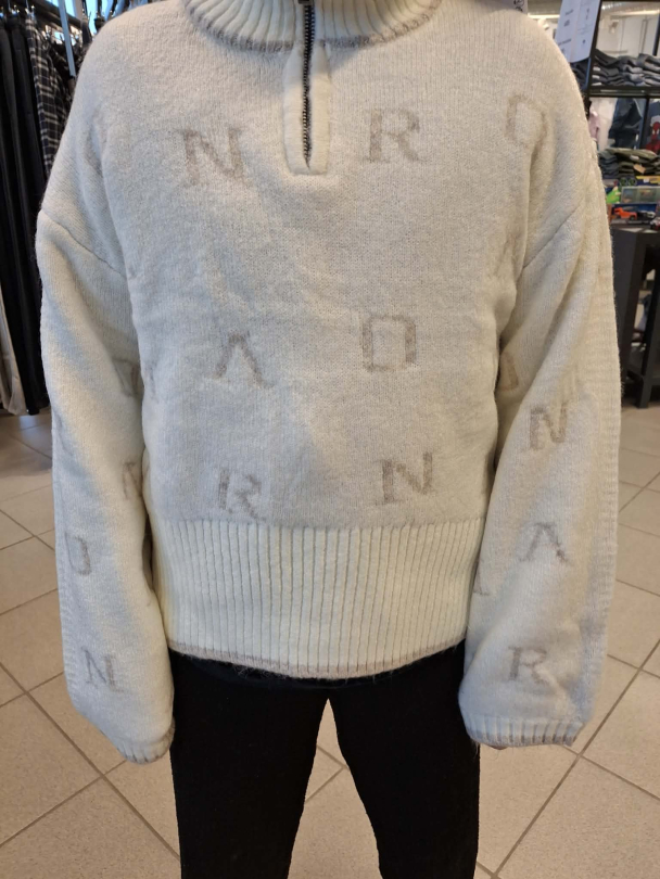 NKFNeifya oversize knit zip, hvit - Image 4