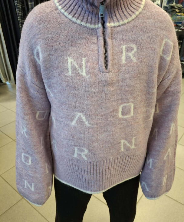 NKFNeifya oversize knit zip, lilla - Image 4