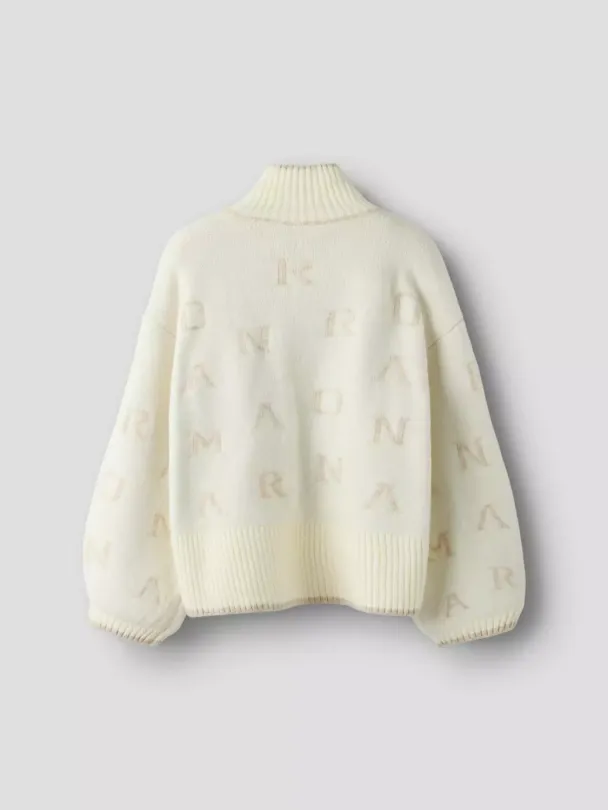 NKFNeifya oversize knit zip, hvit - Image 5