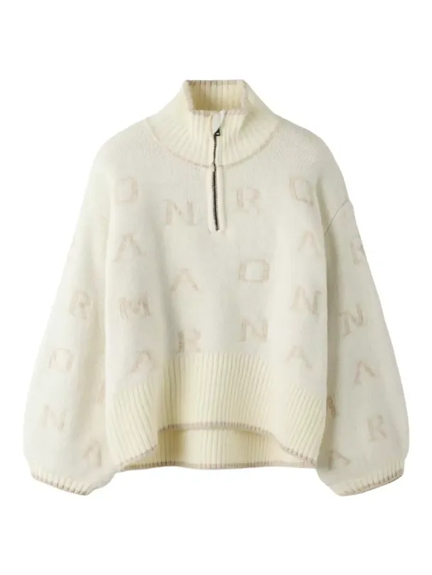NKFNeifya oversize knit zip, hvit - Image 1