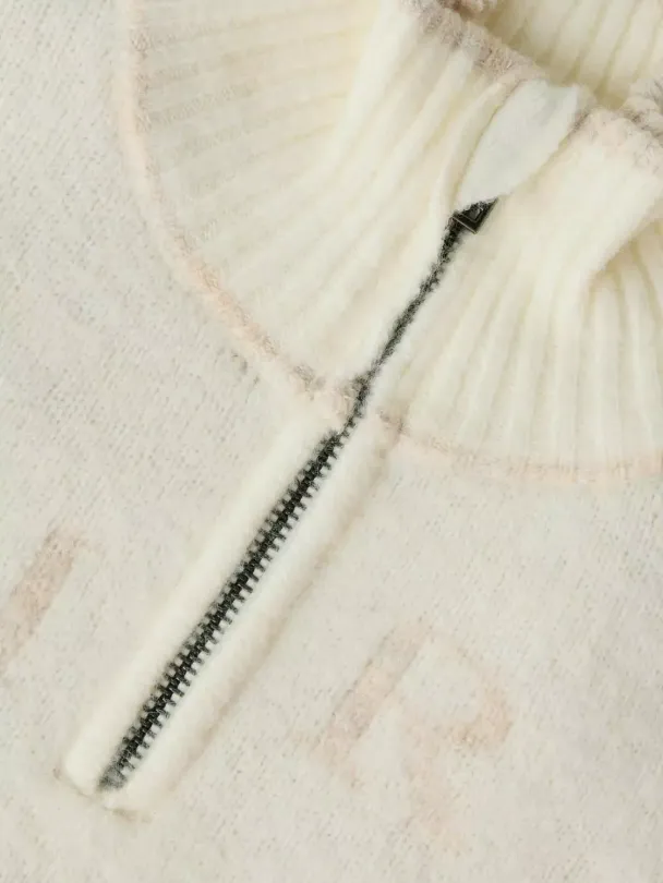 NKFNeifya oversize knit zip, hvit - Image 6