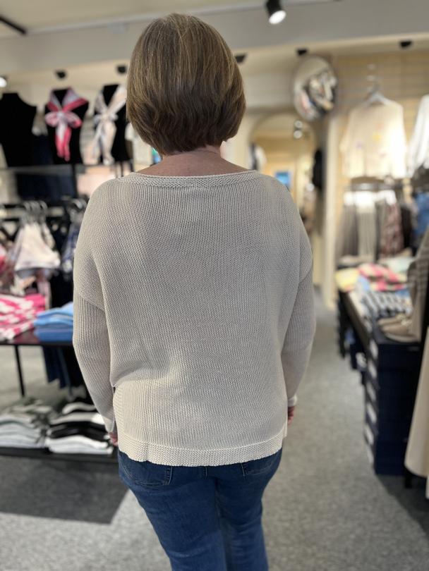 Genser m/blomster 4130 Beige - Image 3