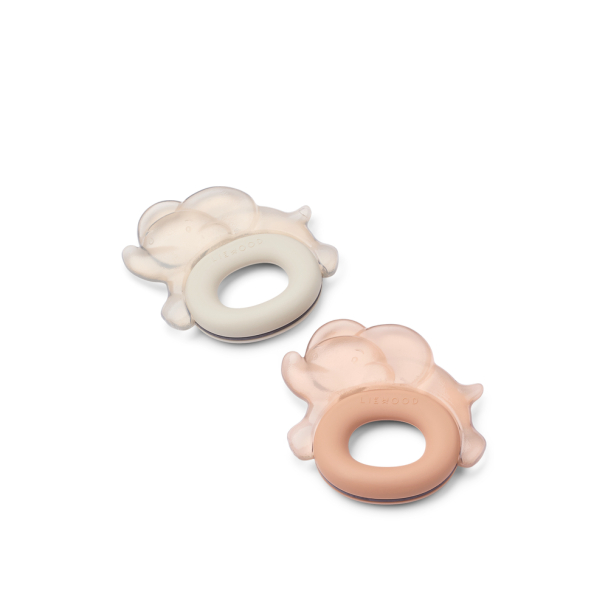 Rita Elephant Cooling Teether 2-pk - Pale Tuscany/Sandy - Image 1