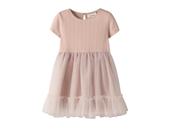 Fanella Tulle Dress, Peach Whip - Lil' Atelier
