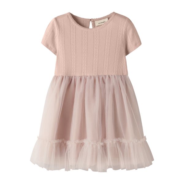 Fanella Tulle Dress, Peach Whip - Lil' Atelier