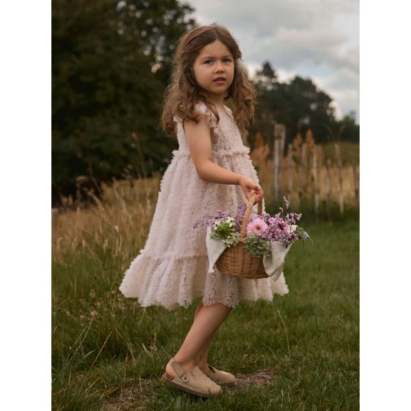 Fauna Tulle Dress, Pumice Stone - Lil' Atelier