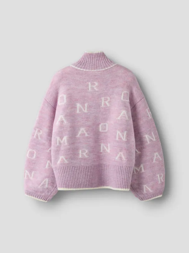 NKFNeifya oversize knit zip, lilla - Image 5