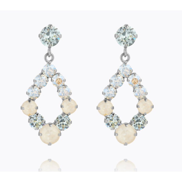 Mini Delia Earrings - Rhodium/ Azore Combo