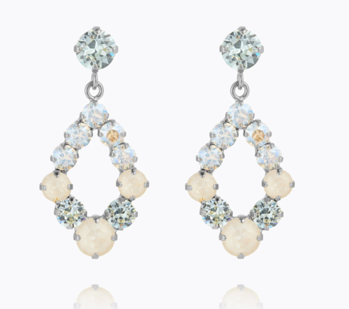 Mini Delia Earrings - Rhodium/ Azore Combo