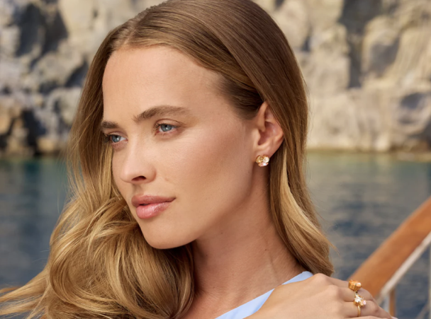 Ana Earrings Gold - Mango Combo  - Image 2