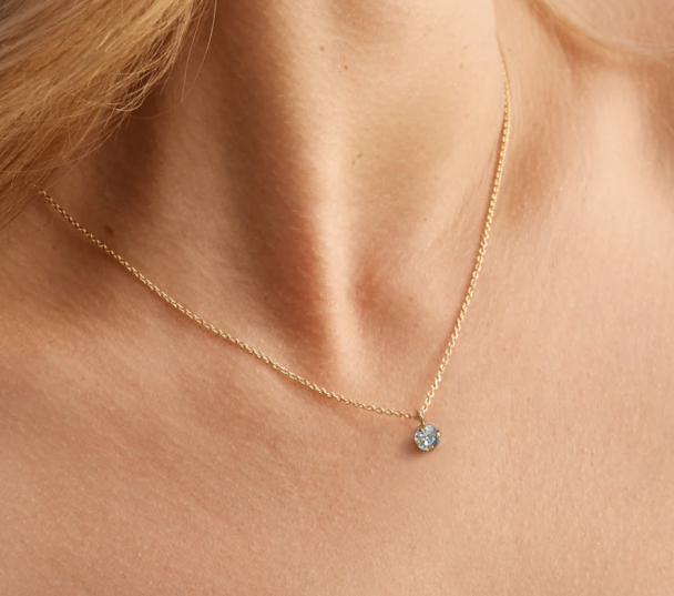 Natti Stud Necklace Gold - Light Azore - Image 2