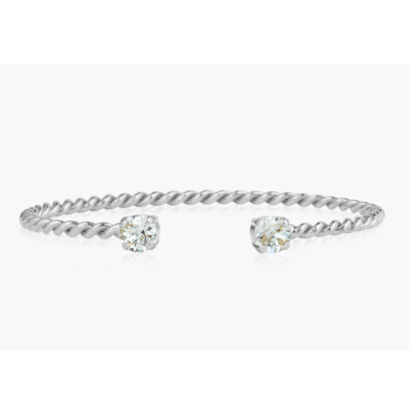 Mini Twisted Bracelet Rhodium - Light Azore