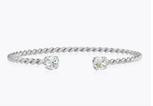 Mini Twisted Bracelet Rhodium - Light Azore