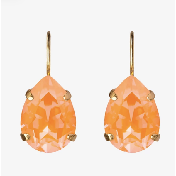 Mini Drop Clasp Earrings - Gold/Mango Delite 