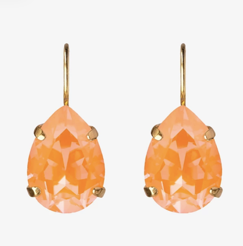 Mini Drop Clasp Earrings - Gold/Mango Delite 