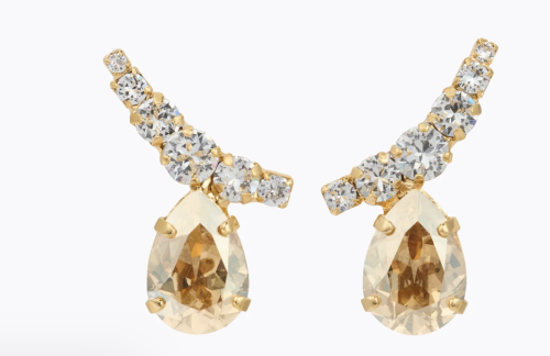 Saphina Earrings Rhodium - Crystal Golden Combo 
