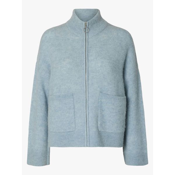 Sia Ras Zipper Blue Cardigan