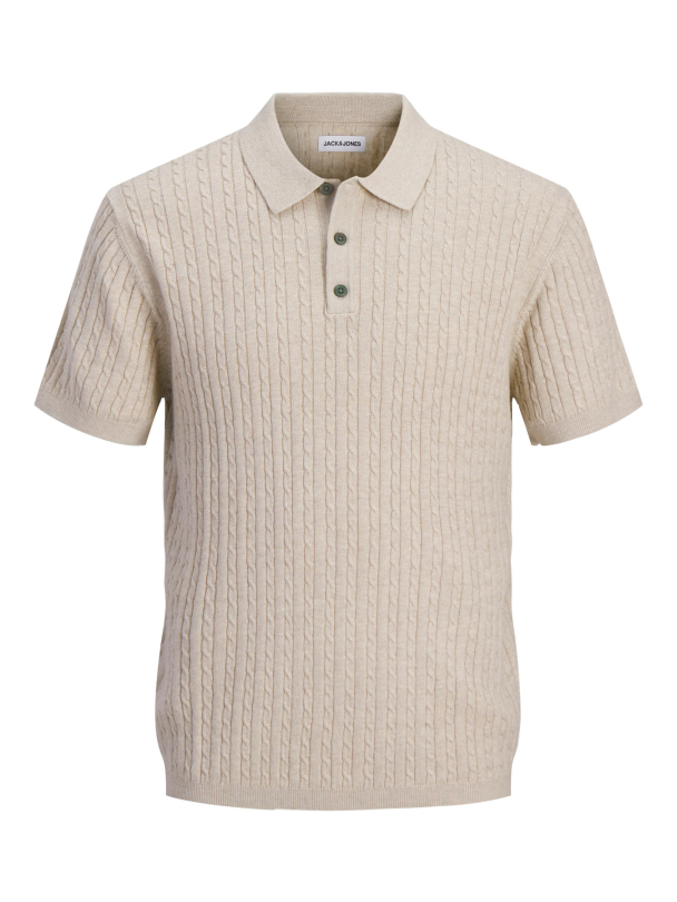 JJEEMIL KNIT CABLE POLO SS LN - Image 1