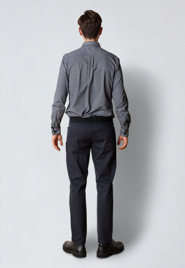 Formal stretch skjorte, navy - Image 2