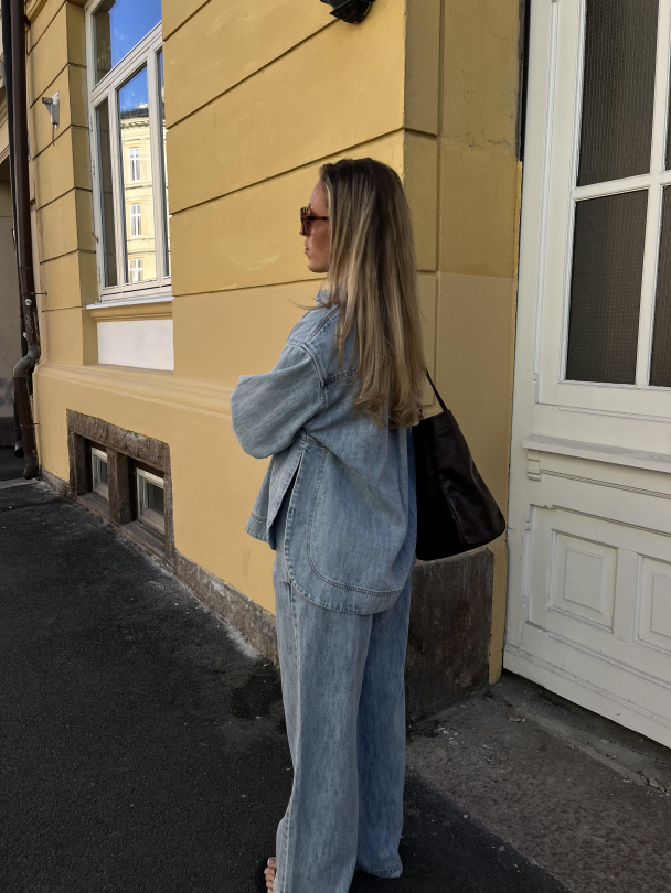 Geggo Curved Denim Shirt - Image 2