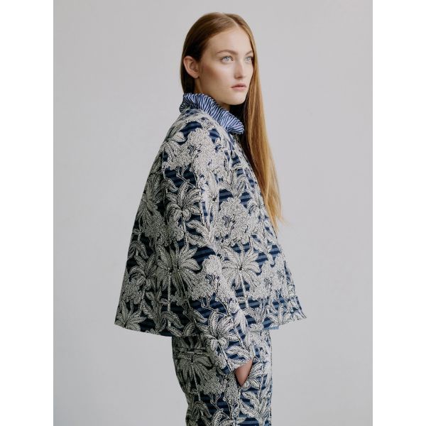 Rose Jacket Blue Palm Escape