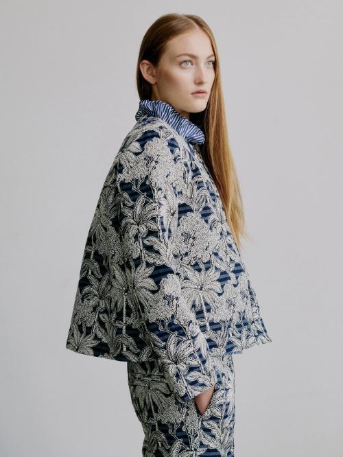 Rose Jacket Blue Palm Escape