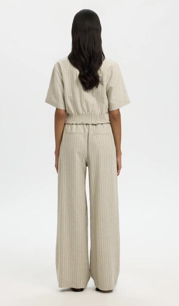 Miriam Wide Linen Blend - Nature/Stripes - Image 3