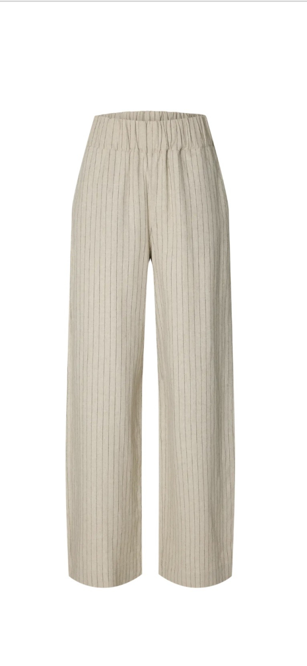 Miriam Wide Linen Blend - Nature/Stripes - Image 4