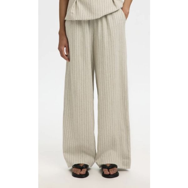 Miriam Wide Linen Blend - Nature/Stripes