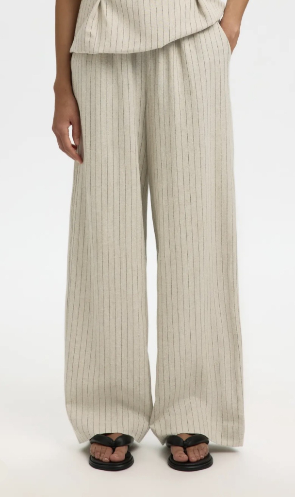 Miriam Wide Linen Blend - Nature/Stripes - Image 1