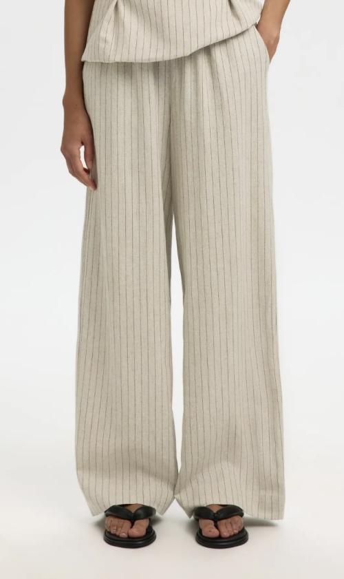 Miriam Wide Linen Blend - Nature/Stripes