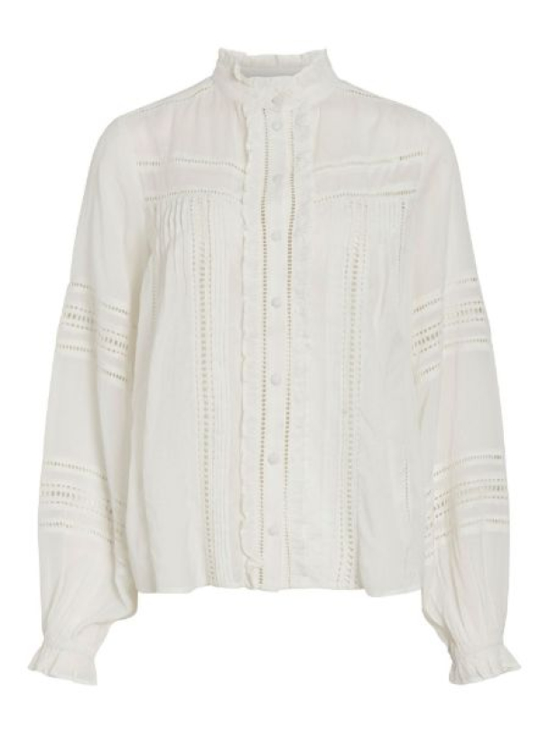 Rouanne China Collar Shirt - Cloud Dancer  - Image 1