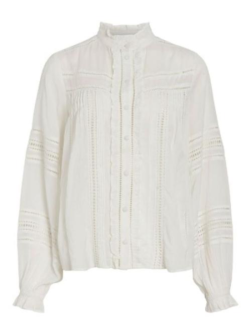 Rouanne China Collar Shirt - Cloud Dancer 