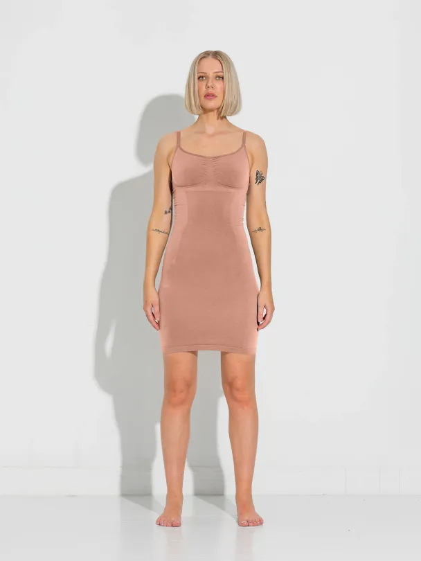 Second Skin Slip Dress - Tan  - Image 1