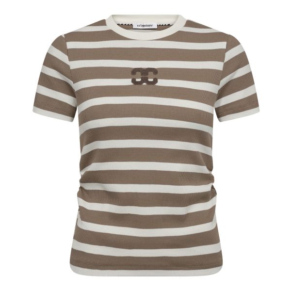 GrannyCC Gathering Stripe Tee Off White/Walnut fra Co'Couture